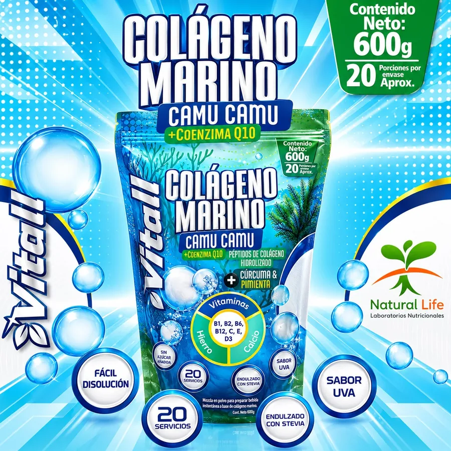 Colágeno Marino con Camu Camu y coenzima Q10, 600 g