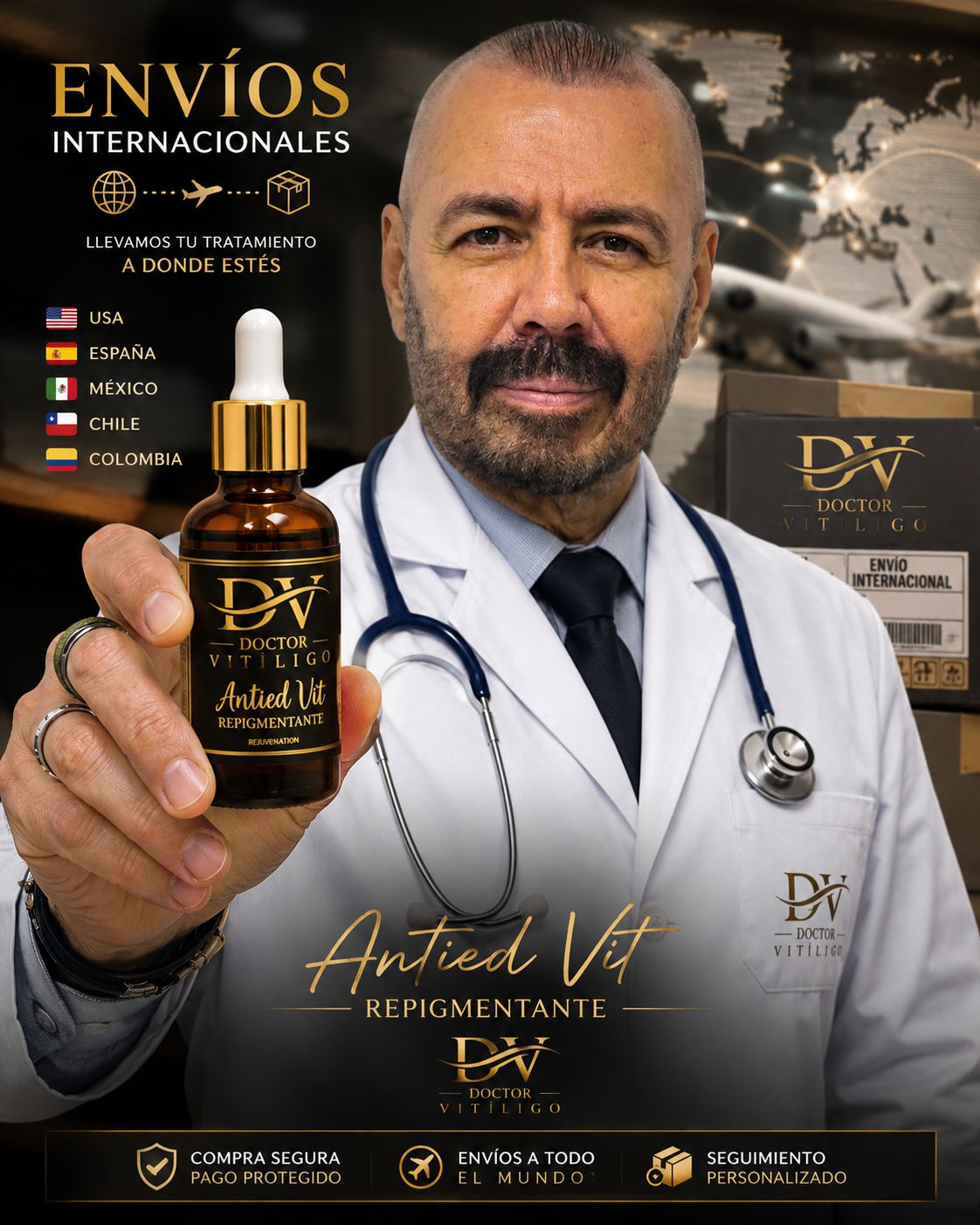 Doctor Vitíligo — envíos internacionales del tratamiento