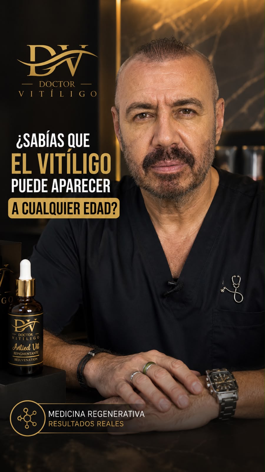 Dr. Carlos García, Doctor Vitíligo, con la fórmula Antied Vit